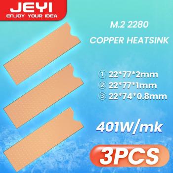 Disipador de Calor de Cobre para SSD M.2 con Almohadillas Térmicas Nano, 3 Piezas
