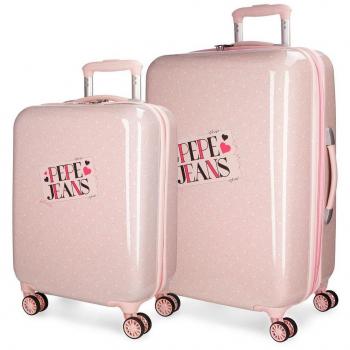 Pepe Jeans Olaia Juego de Maletas, 67 cm, 97 litros, Rosa