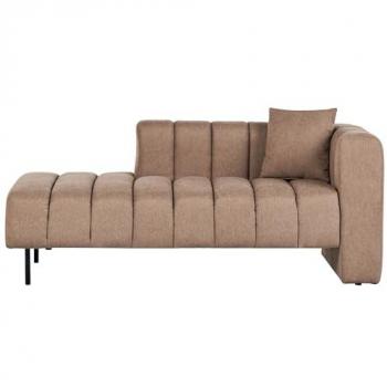 Chaise Longue Moderna Marrón Claro con Patas Negras y Cojín Adicional Lannils