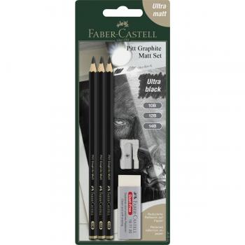 Blíster de grafito Pitt Graphite Matt 10B, 12B, 14B de Faber-Castell