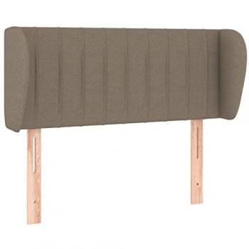 Cabecero de Tela Gris Taupe con Orejas 93x23x78/88 cm Acolchado y Tapizado