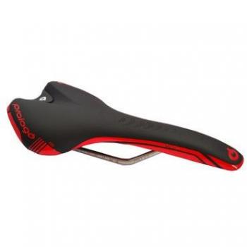 Prologo New Nago T2.0 Custom sillín de Bicicleta Unisex, Hard Black/Red Fluo