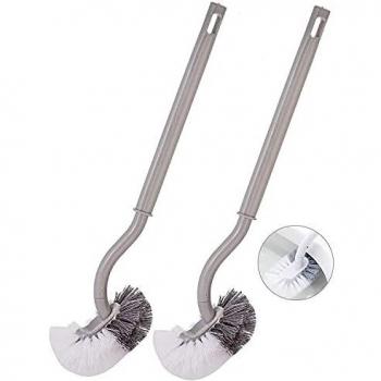 2PCS Escobilla de Baño, Cepillo Inodoro Mango Largo, Escobilla Baño Plastico con cerdas Fuertes, Kit de Cepillo de Limpieza para Inodoro para Limpieza de baño, Limpieza Profunda