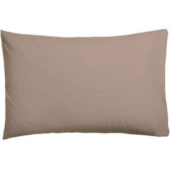 Funda de Almohada Lisa Ethere Maison de Algodón Marrón Claro 45x110 cm