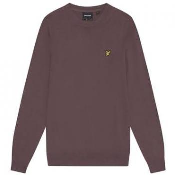 Lyle & Scott Men's Extra Large Cotton Merino Crew Neck Sweater in Pink and Purple