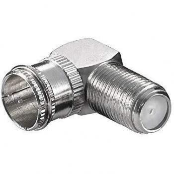 Adaptador para Antena 90° Tipo F Macho/Hembra Gris