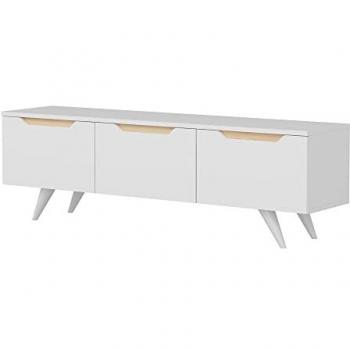 Mesa TV Blanco Roble 100% Aglomerado Rechapado en Melamina