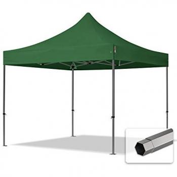 Carpa Plegable 3x3m Premium Acero 40mm Verde Oscuro