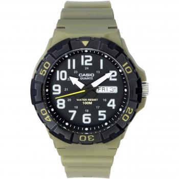 Casio MRW-210H-5A Men's Analog Quartz Watch with Black Dial and Resin Strap, 100M Water Resistance