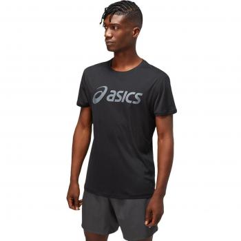 Camiseta Asics Core SS Performance Logo Grande Negro Gris