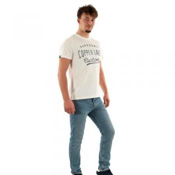 Camiseta de Hombre Superdry Copper Label Workwear de Manga Corta Color Crema Talla L