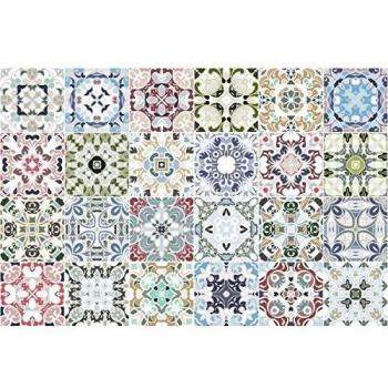 Vinilos adhesivos para azulejos de cocina y baño, 24 unidades, diseño de mosaico, 10 x 10 cm