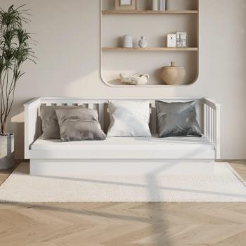 Sofá cama de madera maciza de pino blanco 80x200 cm