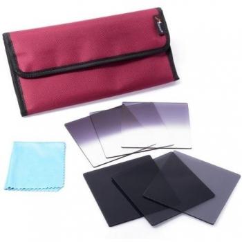 XCSOURCE® 6Piezas Gradual GND Densidad Neutra ND + ND2 ND4 ND8 Conjunto de Filtros+ Bolsa Case con 3 Ranuras+ Paño para Cokin Z LF Lee Hitech 4X4 Holder LF 352 Caja Mate LF352