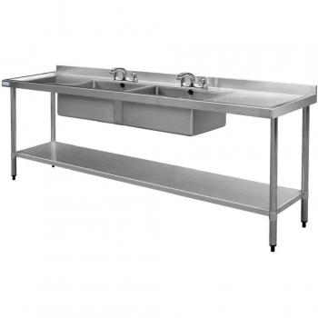 Vogue U910 cuenco fregadero escurridor doble, 2400 mm