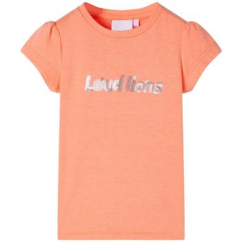 Camiseta infantil de manga casquillo naranja neón 92