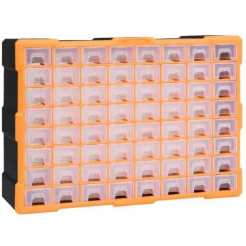 vidaXL Multi-drawer Organiser with 64 Drawers 52x16x37.5 cm