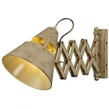 Aplique de Pared Industrial 1 Bombilla 40W E27, Metal Pulido