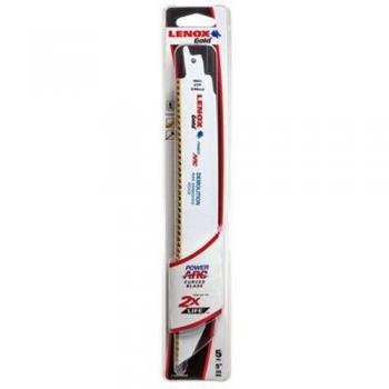 Lenox Tools 21090966GR 229 mm 6 TPI Gold Power Arc Reciprocating Saw Blade for Demolition and Nail-Embedded Wood Cutting