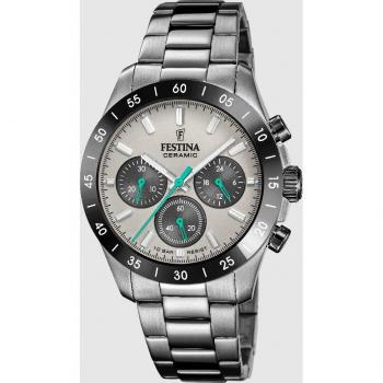 Reloj Festina Ceramic F20703/1 Negro Correa De Acero Inoxidable 316