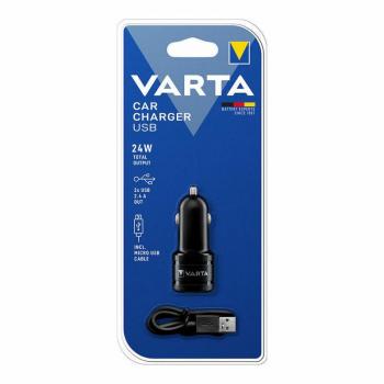 Varta Cargador de Coche Doble USB 4.8A Negro