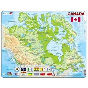 Rompecabezas Larsen Mapa de Canadá - 100 piezas
