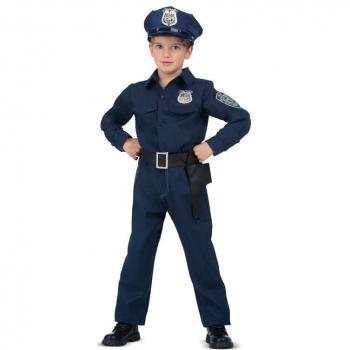 Disfraz de Policía Azul con Cinturón para Niña - Talla Infantil 3-4 años