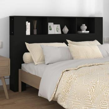 Cabecero con compartimentos negros 160x18,5x104,5 cm