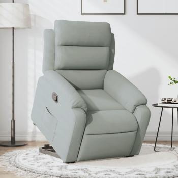 Silla reclinable de terciopelo gris claro elevable vidaXL