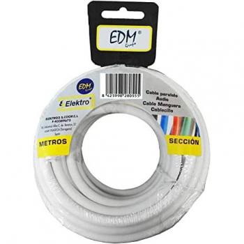 Carrete cable paralelo 2x0,50mm blanco 25m