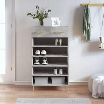 Zapatero de hormigón gris 60x35x105 cm madera multicapa