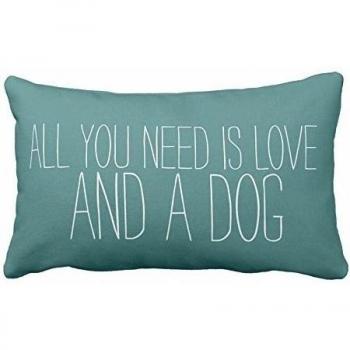 Adorable All you need is love, y un perro '-Funda de almohada 20 x 30