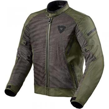 Revit Torque 2 H2O Chaqueta Urbana Ventilada e Impermeable con Protecciones Homologadas CE - Chaqueta textil para motocicleta, color Negro Verde, talla S