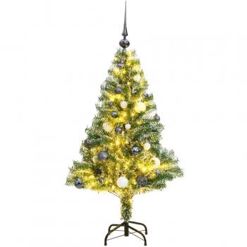 Árbol de Navidad artificial de 150 cm con 150 bolas LED y efecto nieve