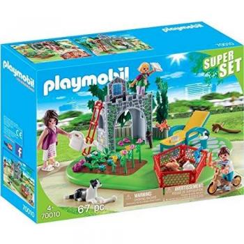 PLAYMOBIL - Super Set Familia Jardín Figuras de Juguete, Color Multicolor, 70010
