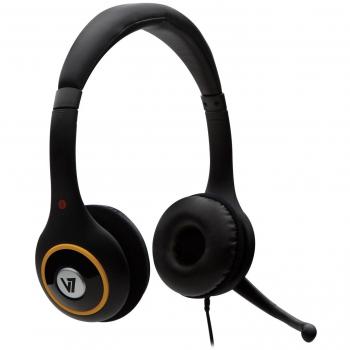V7 HU511-2NP - Auriculares de diadema cerrados USB, negro