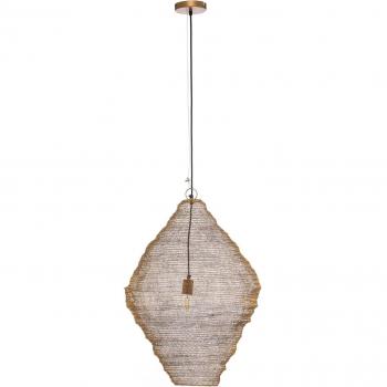 Lámpara colgante Lindby Kaviya, Ø 55 cm, dorada, hierro, E27, diseño moderno para salón y comedor (1 llama)