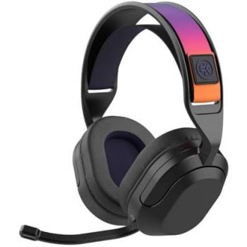 JLab Nightfall Wireless Gaming Headset - Black, Dual Wireless Connections via USB or Bluetooth, Rotatable Microphone, Up to 70 Hours Battery Life
