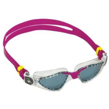 Gafas de natación Aqua Sphere Kayenne Small Raspberry Lenses Dark para niñas, color rosa, lentes oscuros, diseño compacto unisex