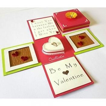 Caja de regalo 3D hecha a mano de San Valentín para anillo de compromiso
