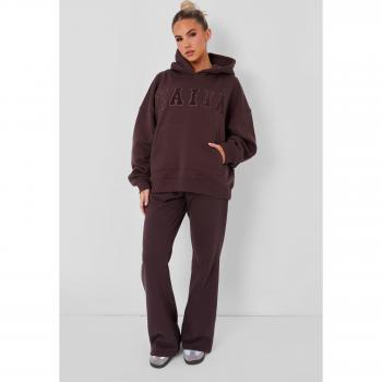 Wide Leg Sweat Pants - Mocha UK 12