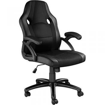 Silla de oficina Benny - Diseño moderno y ergonómico, estructura robusta y resistente, cómodo acolchado, suave revestimiento de polipiel, inserciones de tela de malla transpirable