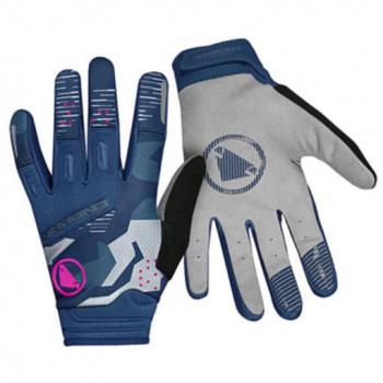 ENDURA SingleTrack Guantes Largos Cortavientos Azul Oscuro - Guantes invernales cortavientos MTB con tejido cortavientos softshell en el revés, protección en nudillos y forro suave