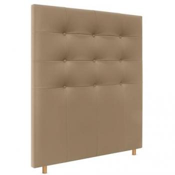 Cabecero Capitoné hasta el Suelo 105x120cm Tapizado en Polipiel Marrón Claro para Cama Dormitorio