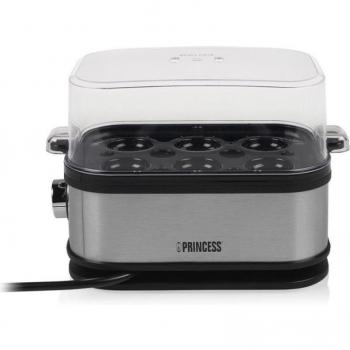 Princess 262046 Cocedor de Huevos, Capacidad para 6 Huevos, 400W, Color Plateado