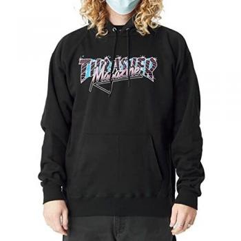 Thrasher Men's Black Vice Logo Hoodie with Kangaroo Pocket, Size S