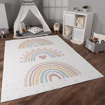 Alfombra Infantil Antideslizante Arcoíris 240x340 cm, Rosa 2 - Paco Home