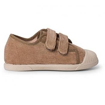 Zapatillas de Lona para Bebés con Doble Cierre y Puntera de Goma en Color Topo Talla 21