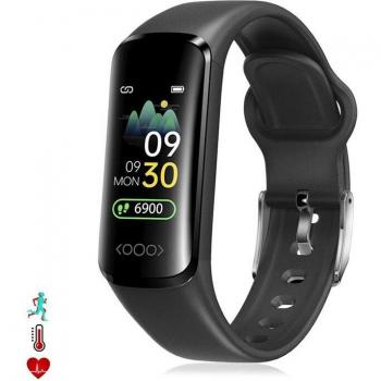 Brazalete inteligente TK30 con temperatura corporal, multideporte, monitor cardiaco y de presión sanguínea