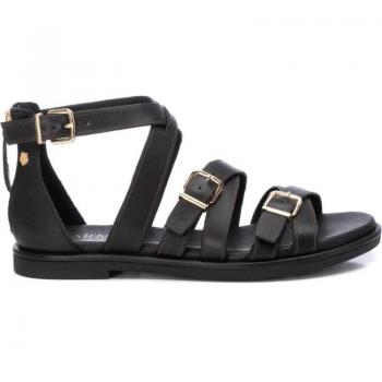 Carmela 161487 Sandalias planas de mujer negras de piel